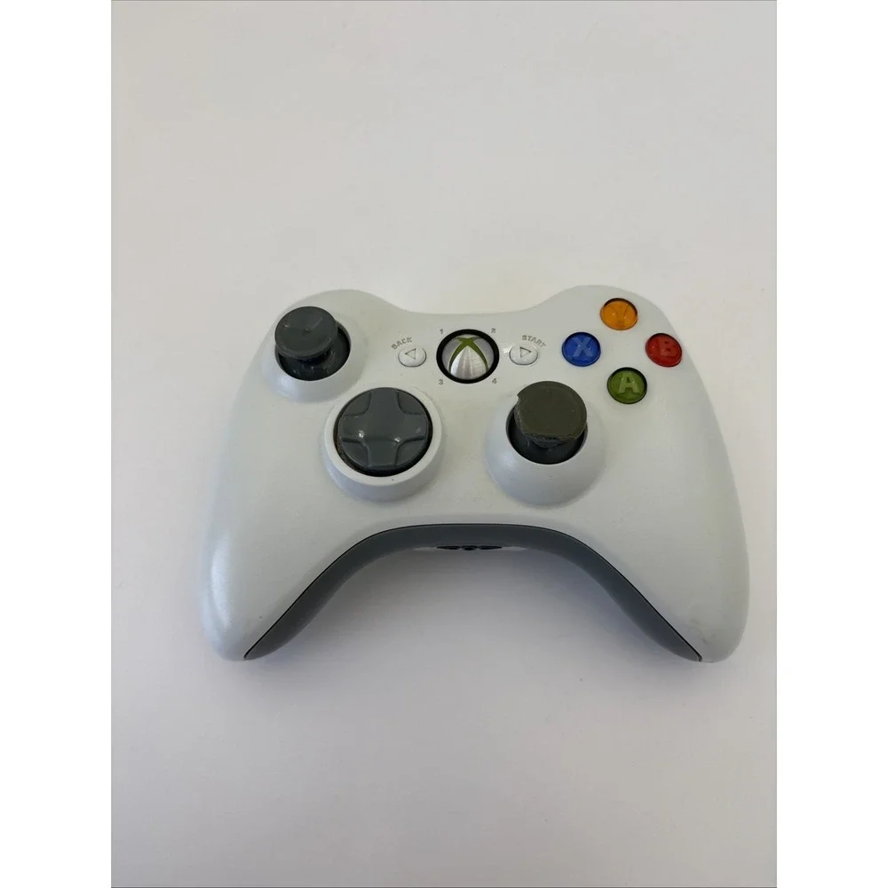 Official OEM Microsoft Xbox 360 White Controller Tested No Batteries Cover